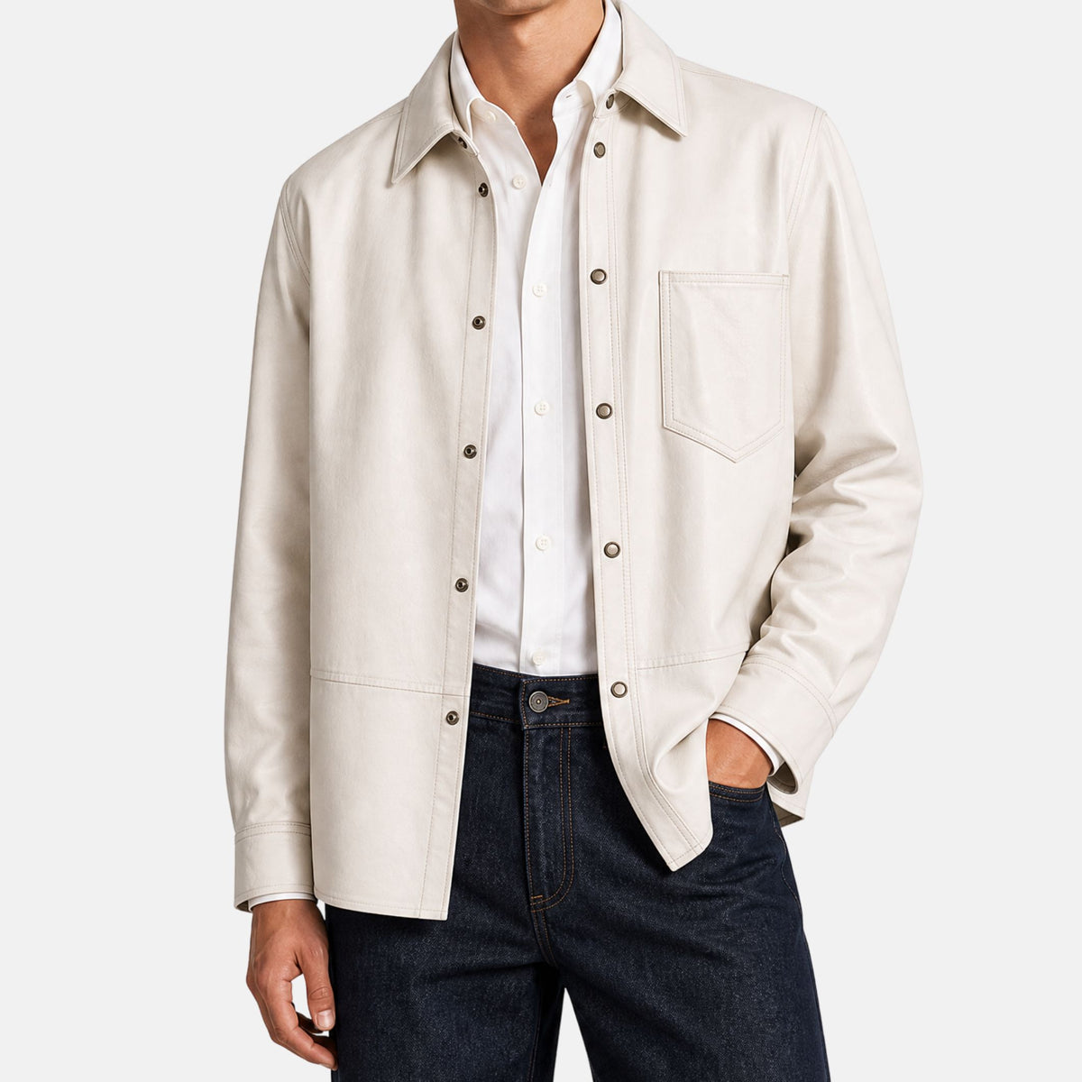 Off-White Leather Overshirt (XXL)
