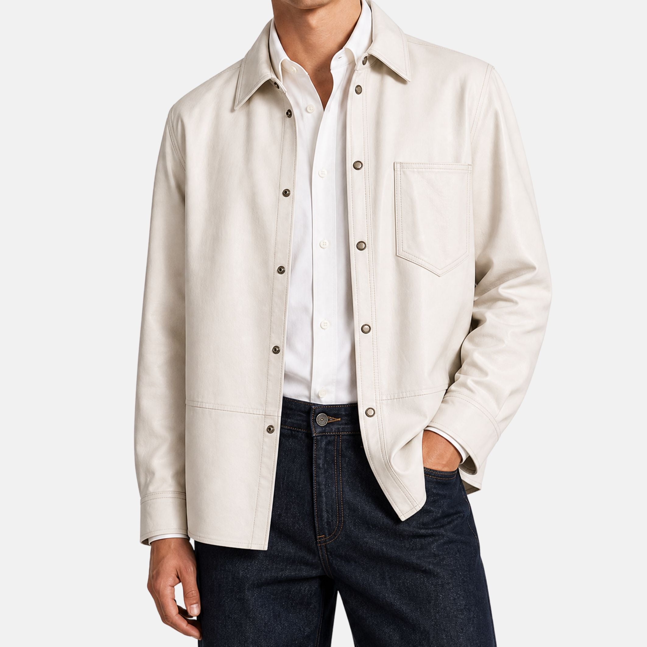 Off-White Leather Overshirt (XXL)