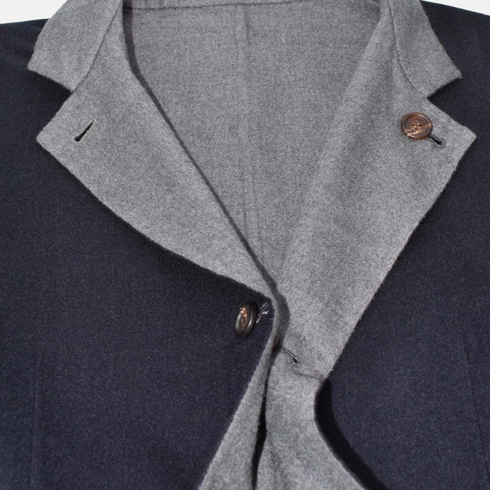 Navy/Grey Reversible Cashmere Blazer (EU 46)