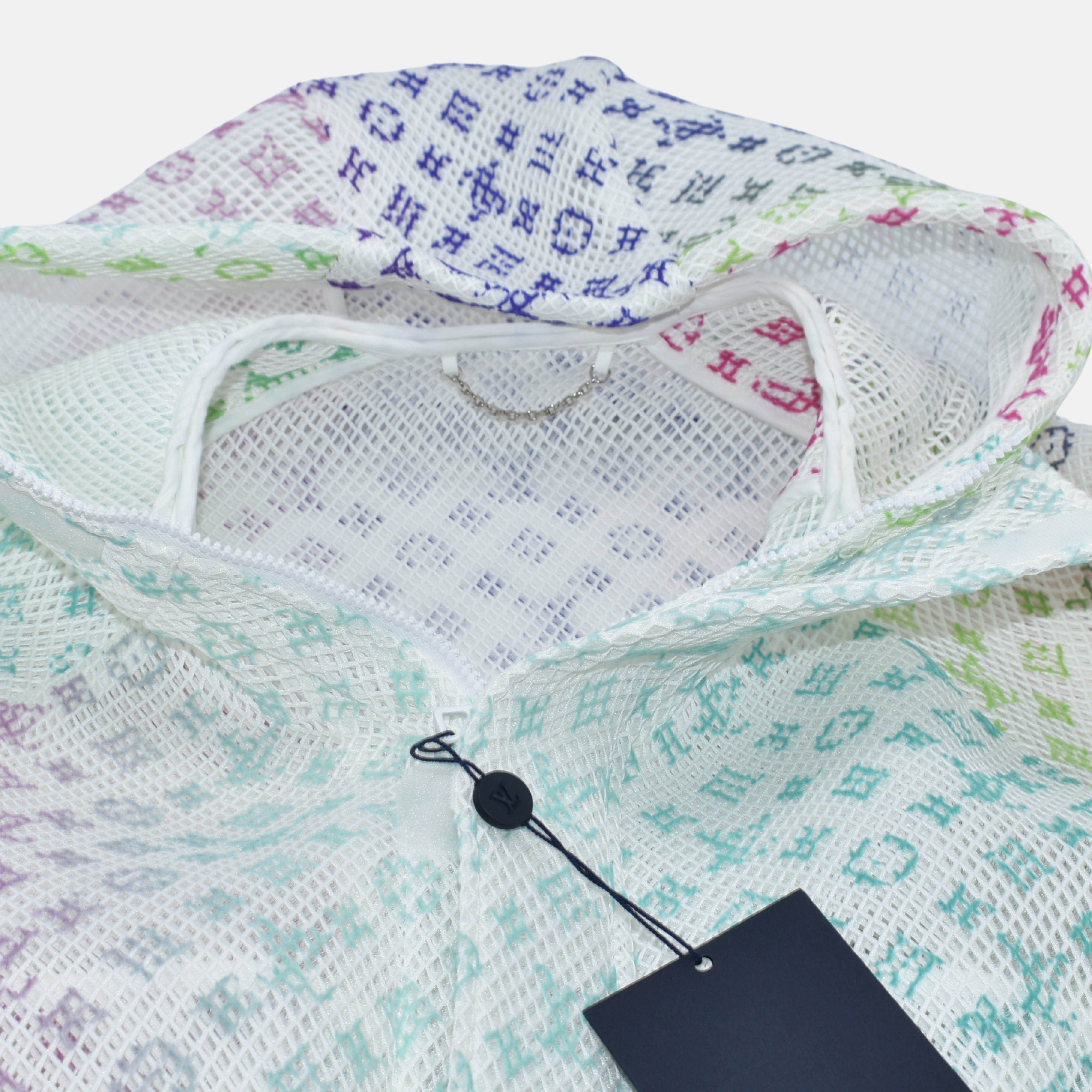 Multicolored Monogramme Mesh Gradient Hooded Blouson Jacket (EU 50)