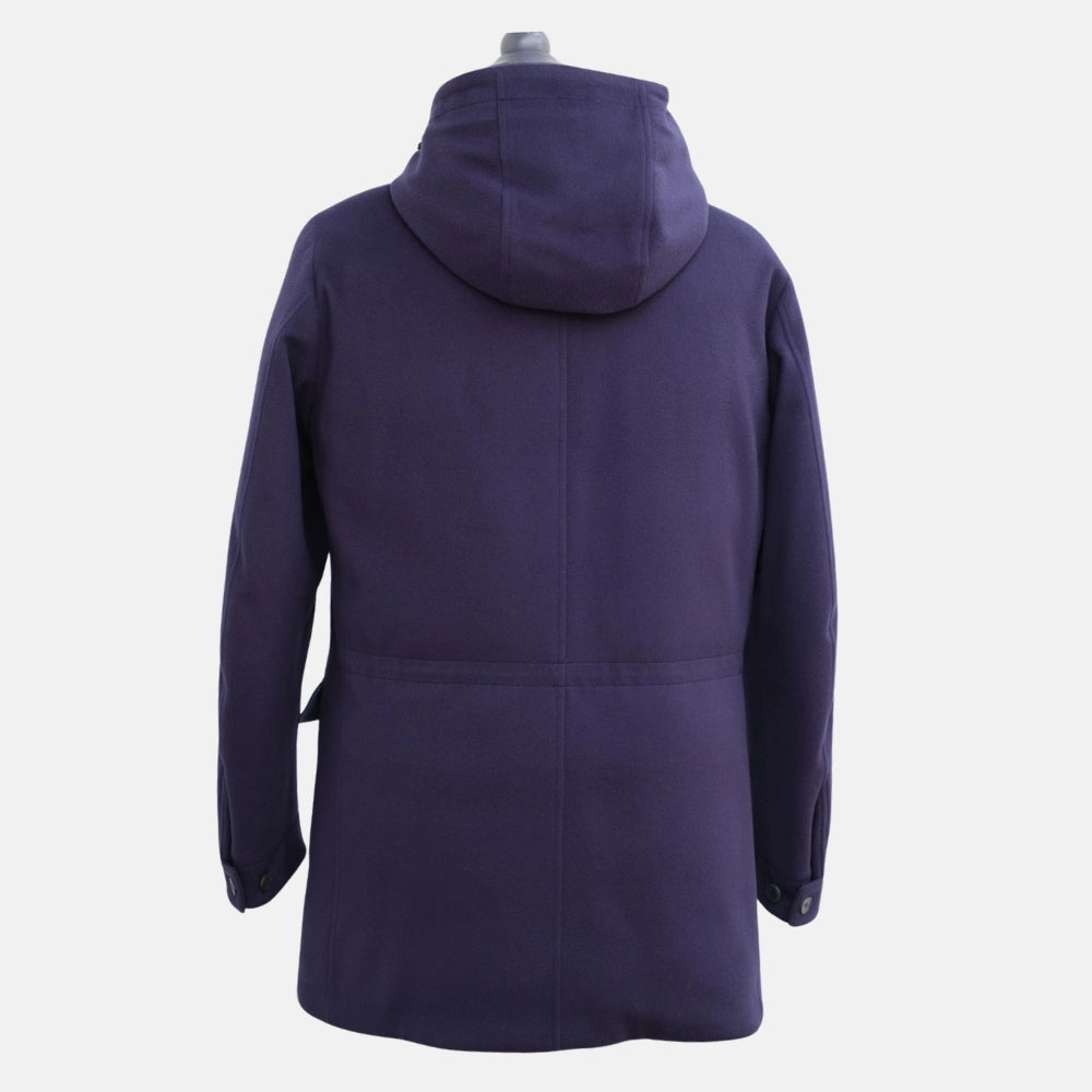 Blue Vicuna Parka with Mink Lined Hood (M)