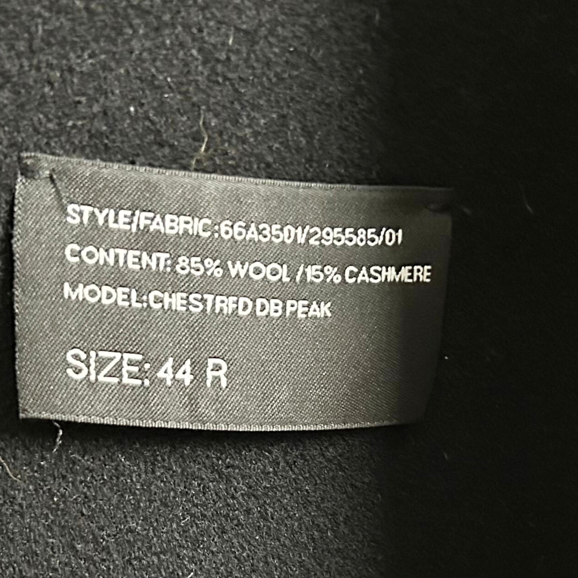 Black Double-Breasted Coat made of Wool/Cashmere (EU 54)