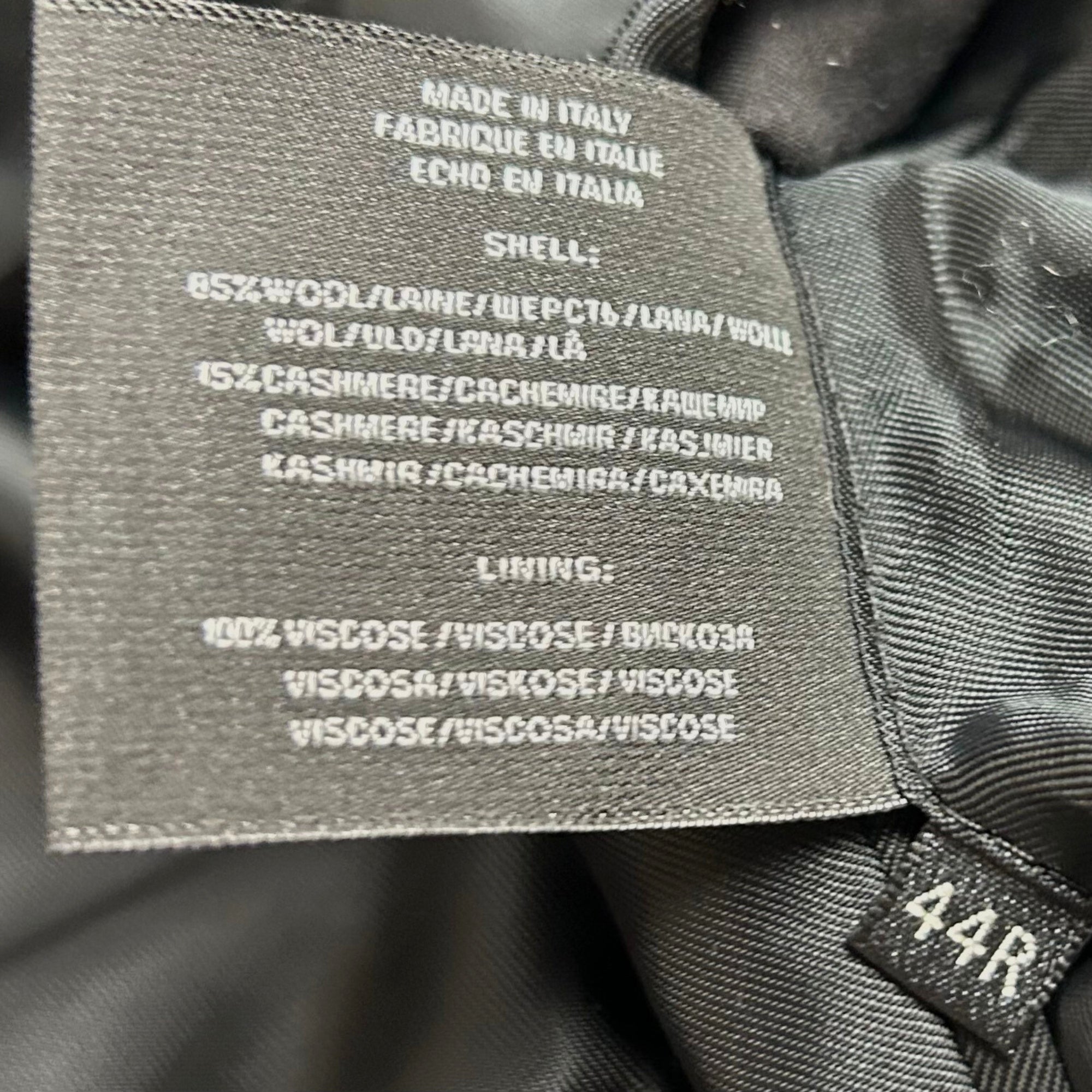 Black Double-Breasted Coat made of Wool/Cashmere (EU 54)