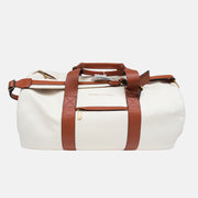 Ecru/Brown Weekender made of Leather