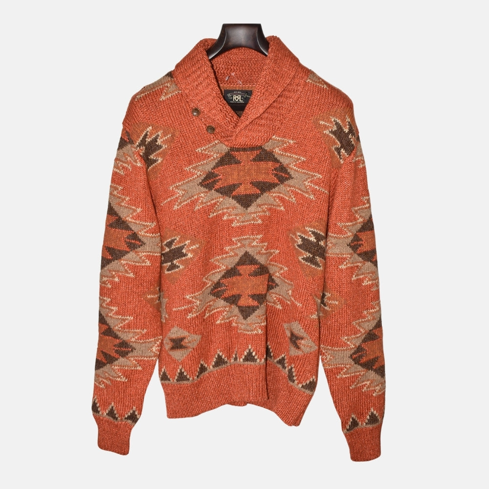 Orange Shawl Collar Sweater (XL)