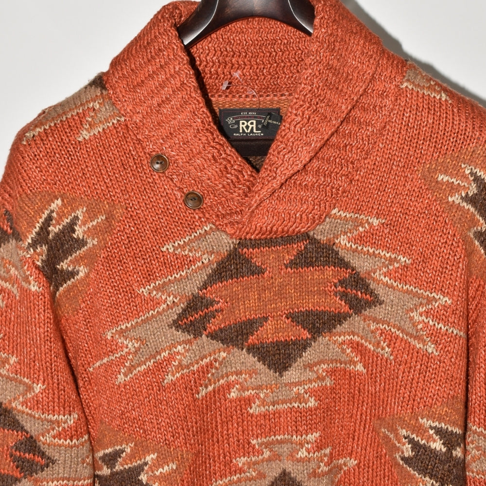 Orange Shawl Collar Sweater (XL)