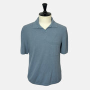 Blue Poloshirt made of Cotton Polyamide/Cashmere (EU 48)