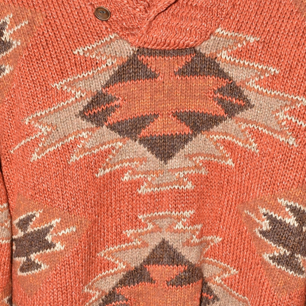 Orange Shawl Collar Sweater (XL)