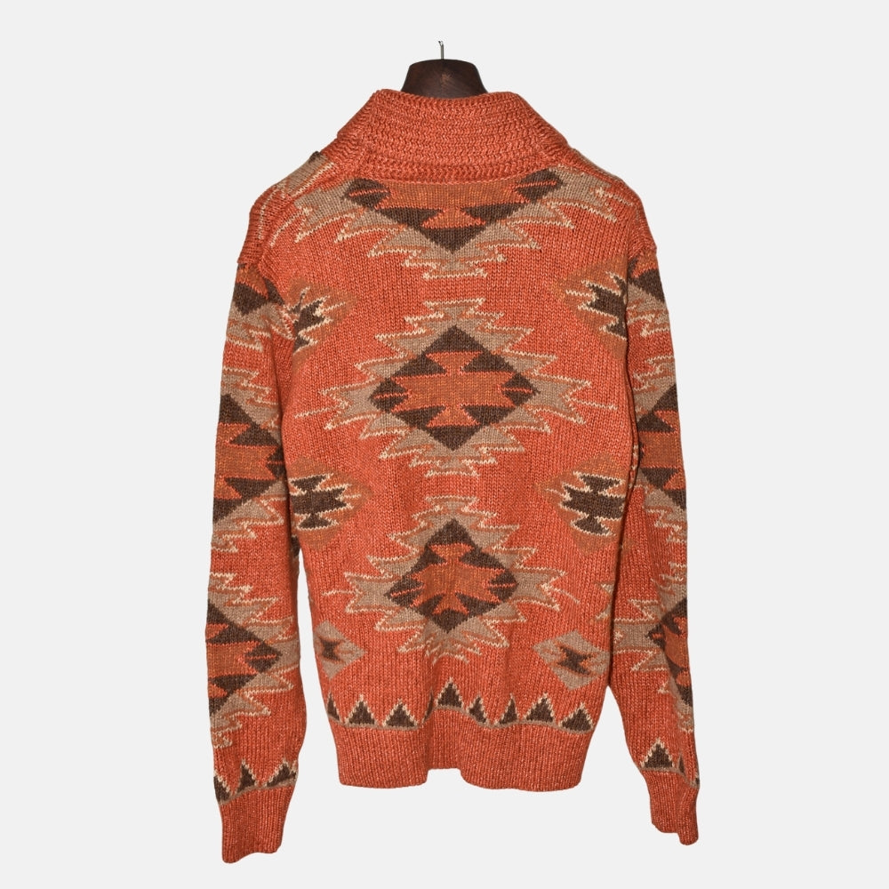 Orange Shawl Collar Sweater (XL)