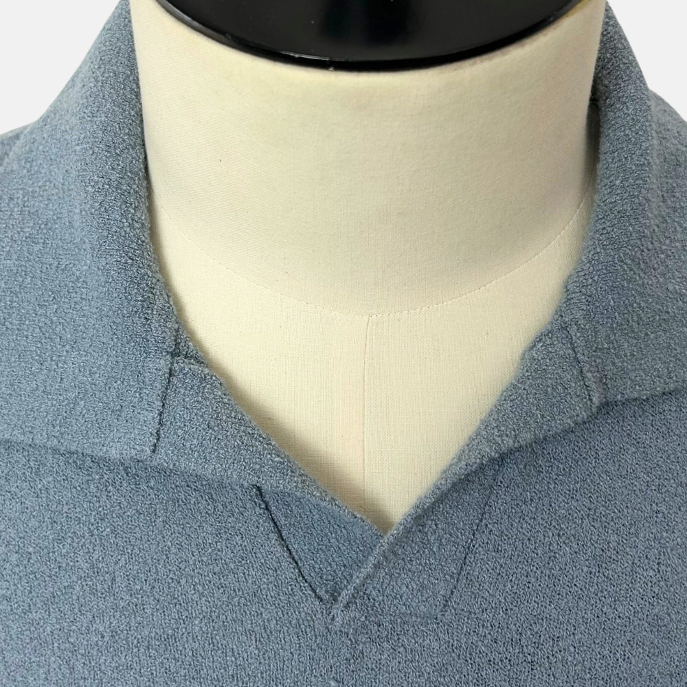 Blue Poloshirt made of Cotton Polyamide/Cashmere (EU 48)