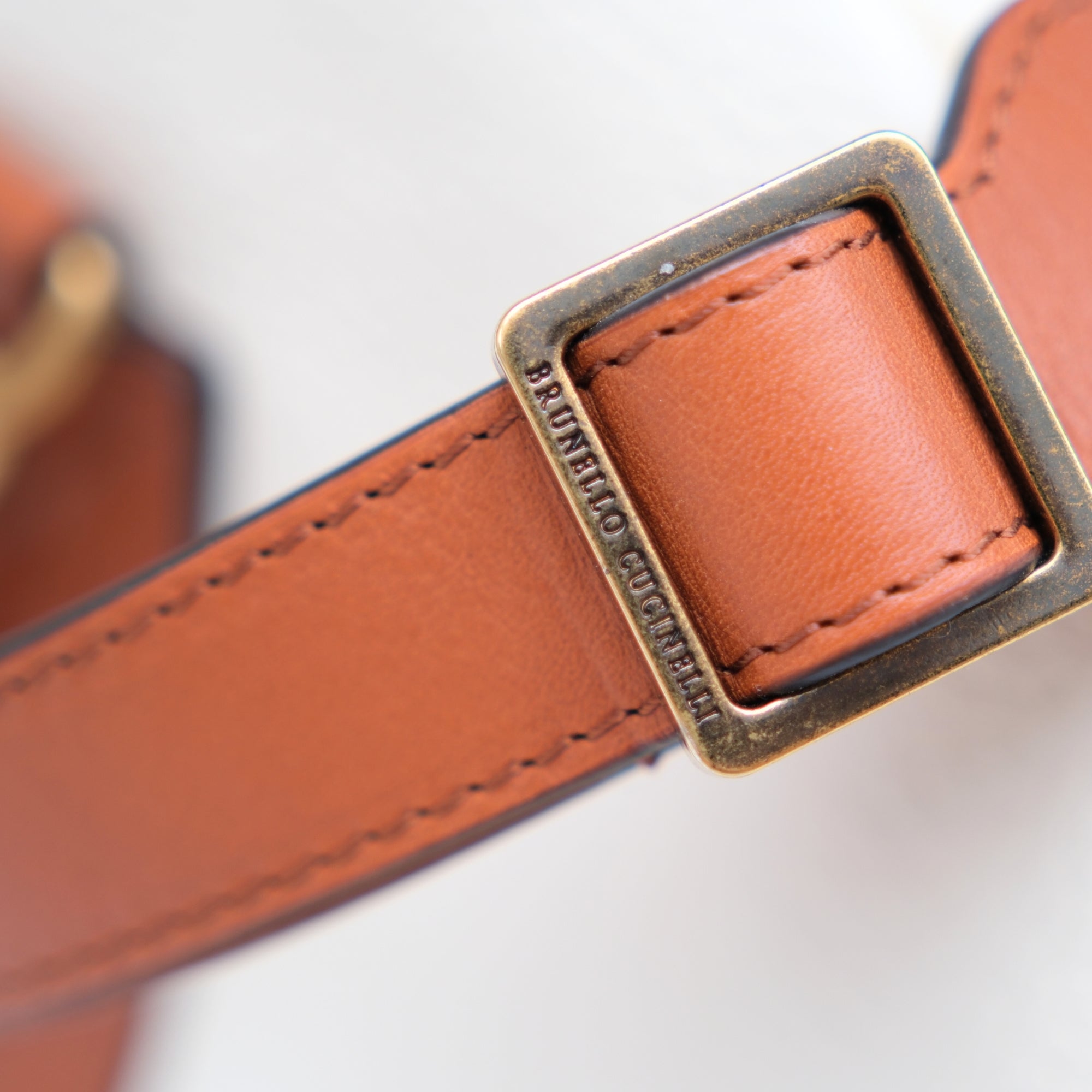 Ecru/Brown Weekender made of Leather