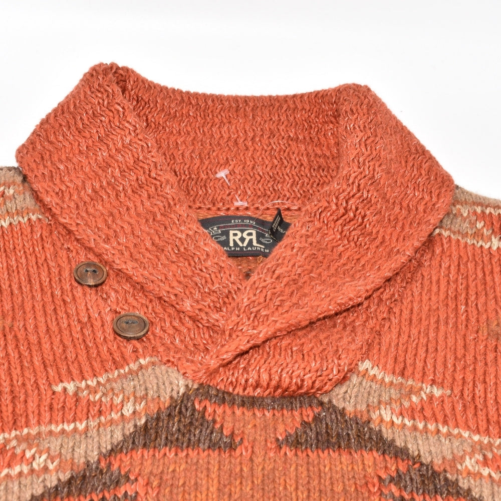 Orange Shawl Collar Sweater (XL)