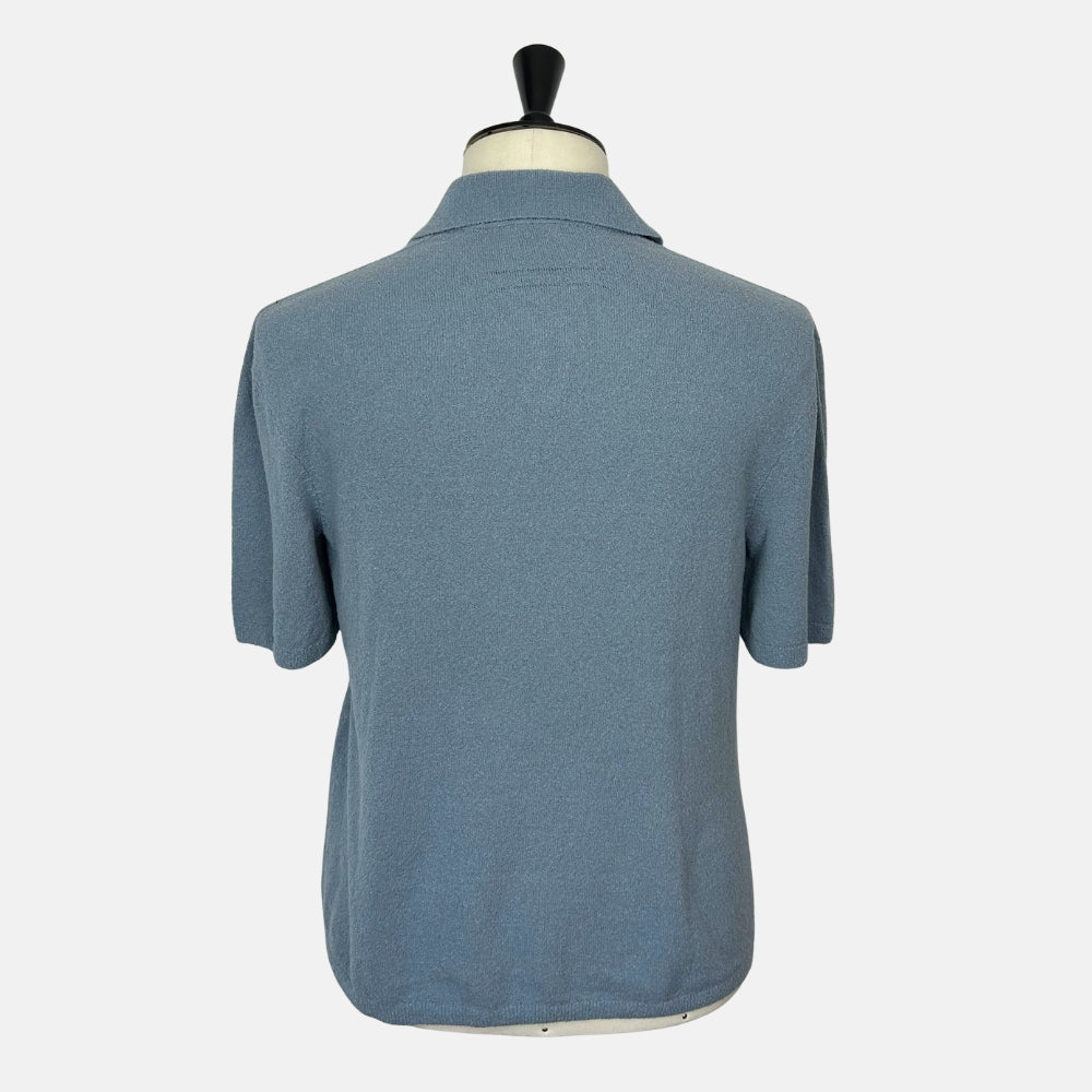 Blue Poloshirt made of Cotton Polyamide/Cashmere (EU 48)