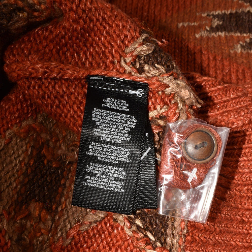 Orange Shawl Collar Sweater (XL)