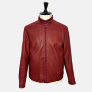 Red Biker Jacket made of Leather (XL)