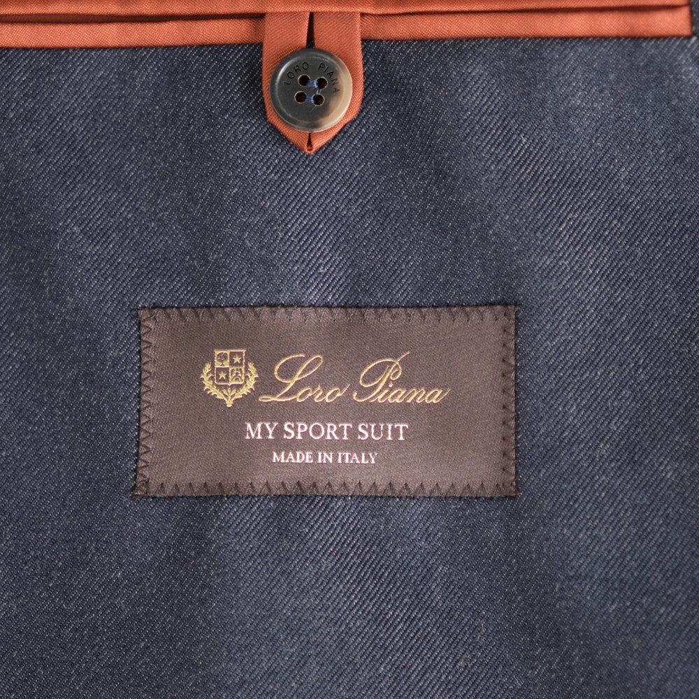 Navy Denim Wool Blend Sport Suit made of Cotton/Wool (EU 48)