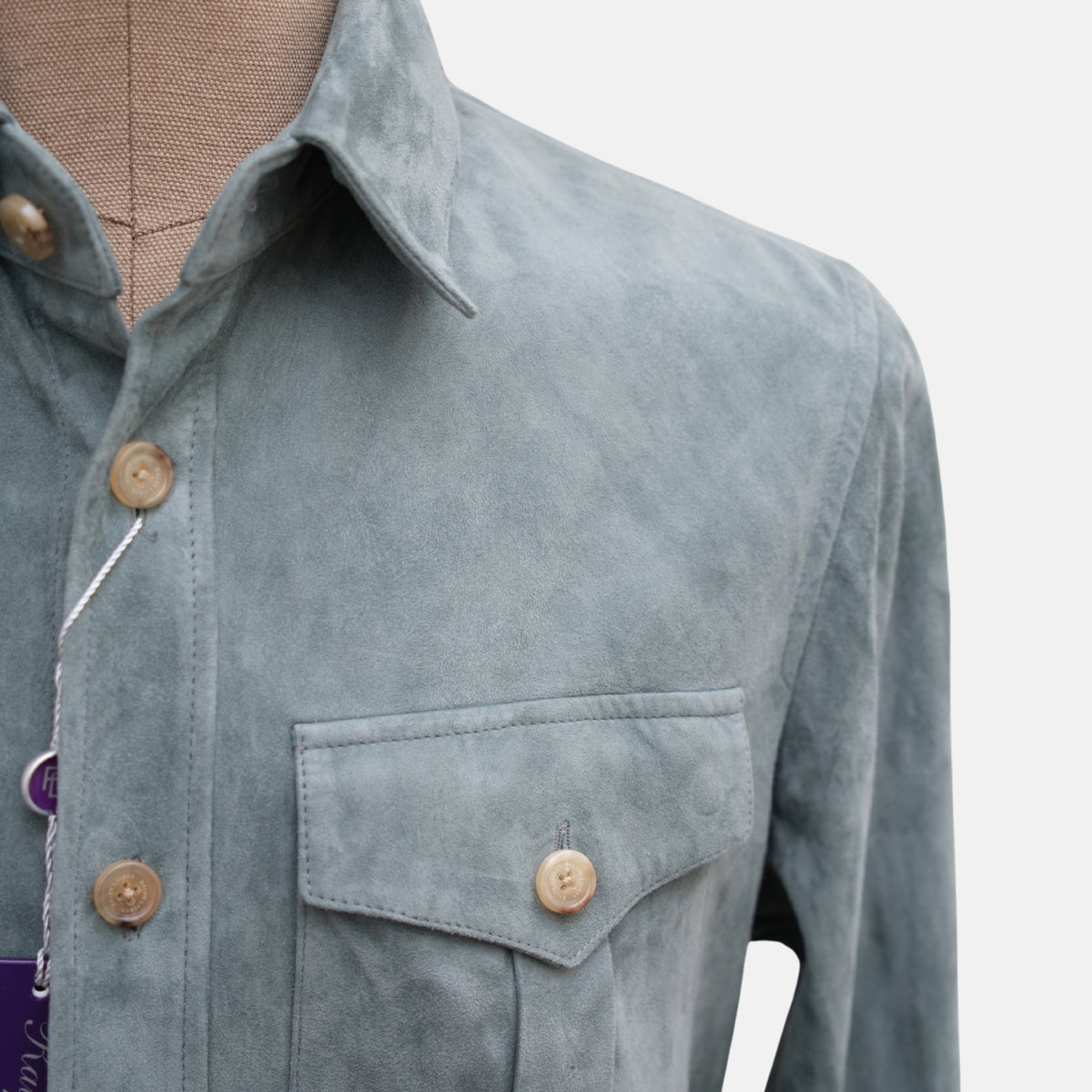Petrol Suede Overshirt (M)