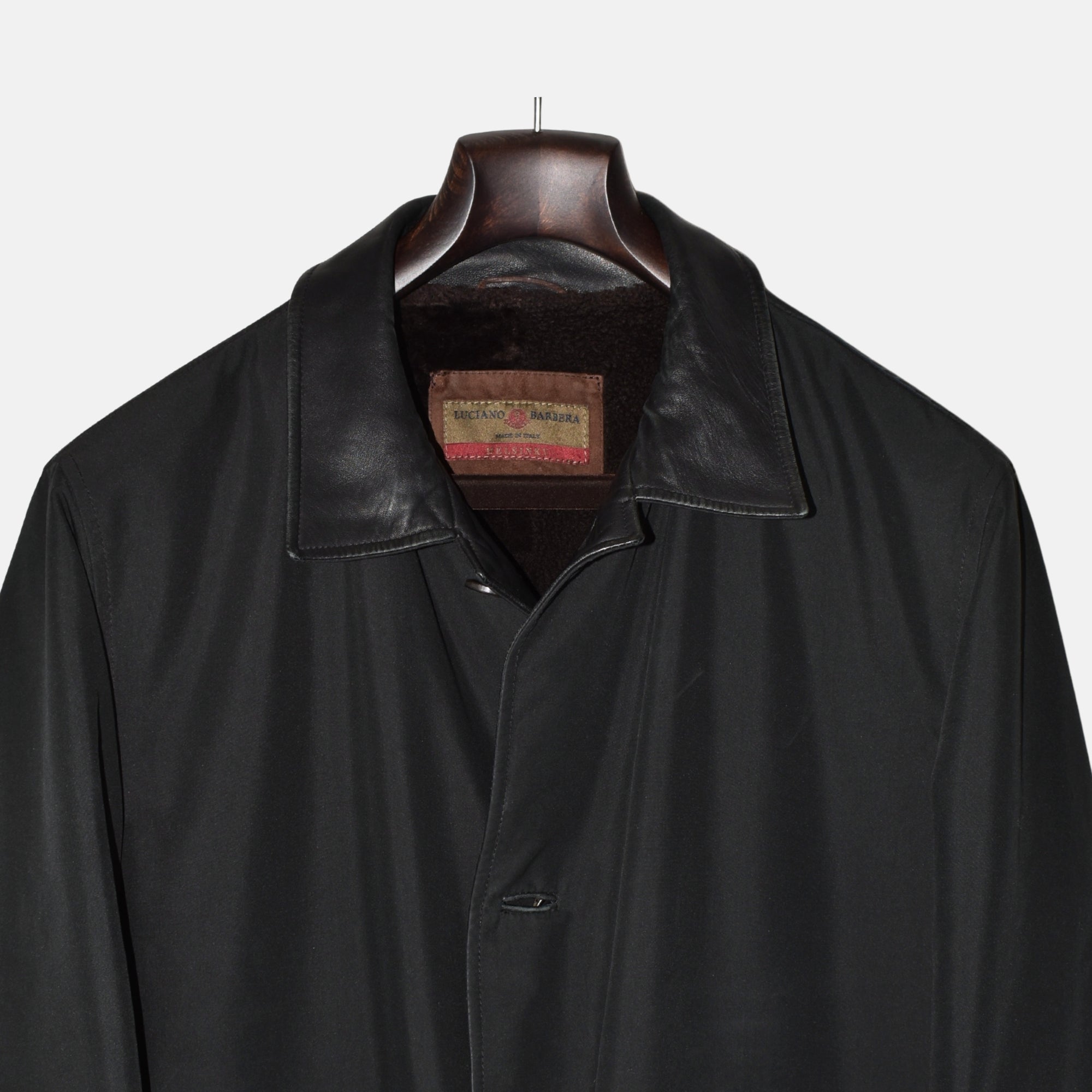 Black Tech Coat with Shearling Lining (XL)