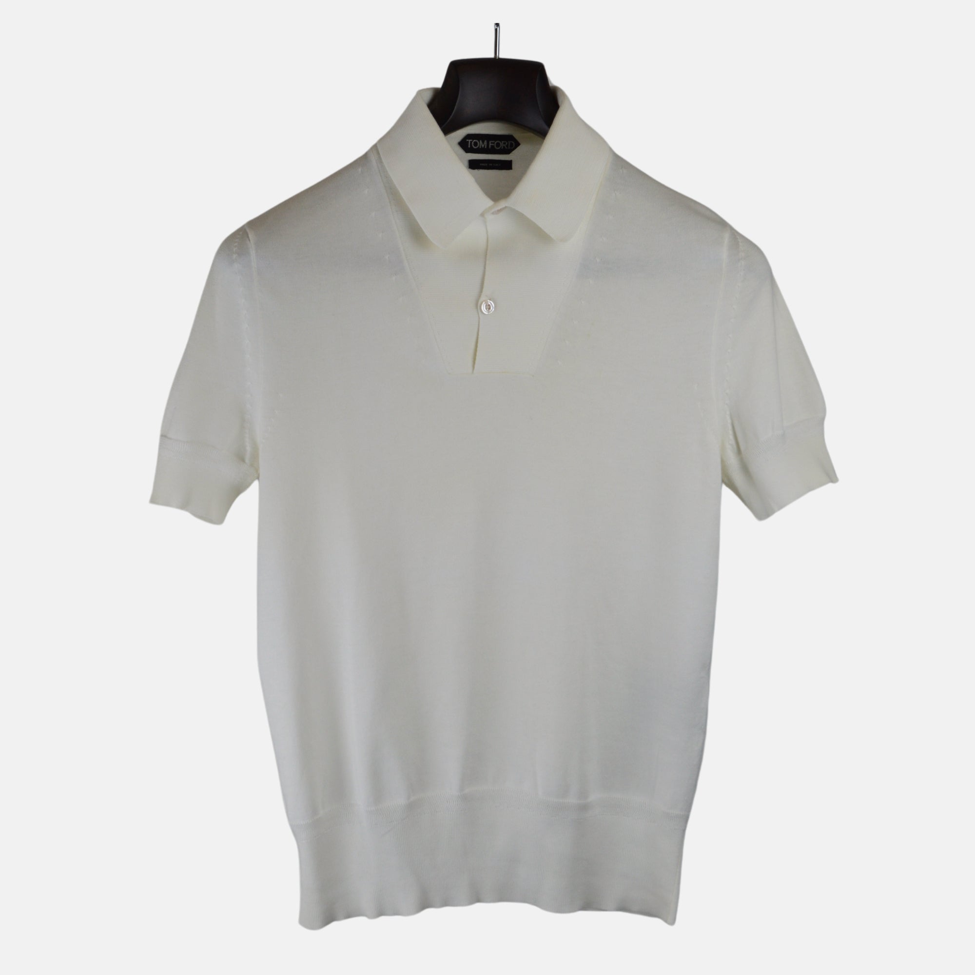 Offwhite Knit Poloshirt made of Cotton (EU 46)