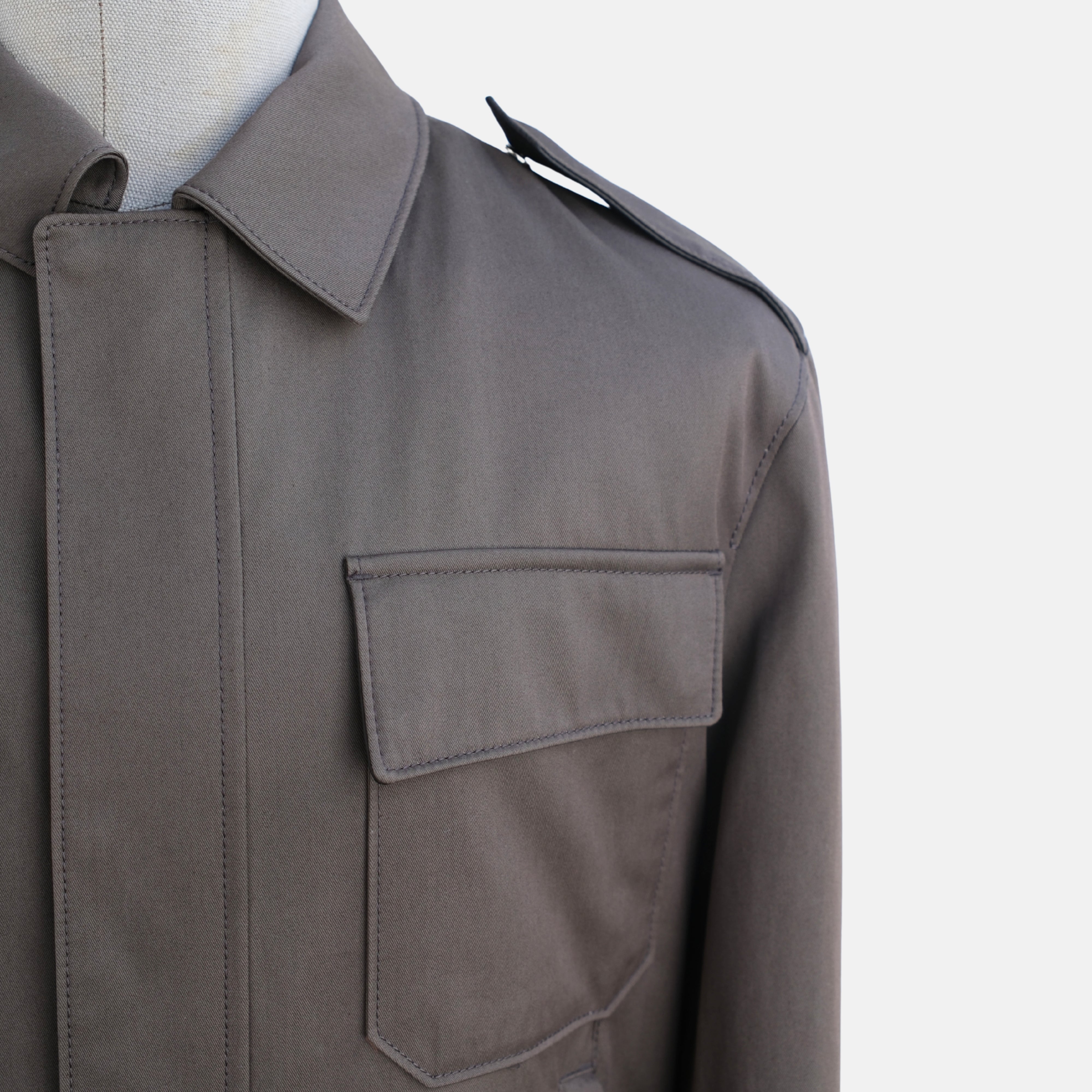 Brown Storm System Jacket made of Cotton/Polyamide with Leather Details (XS)