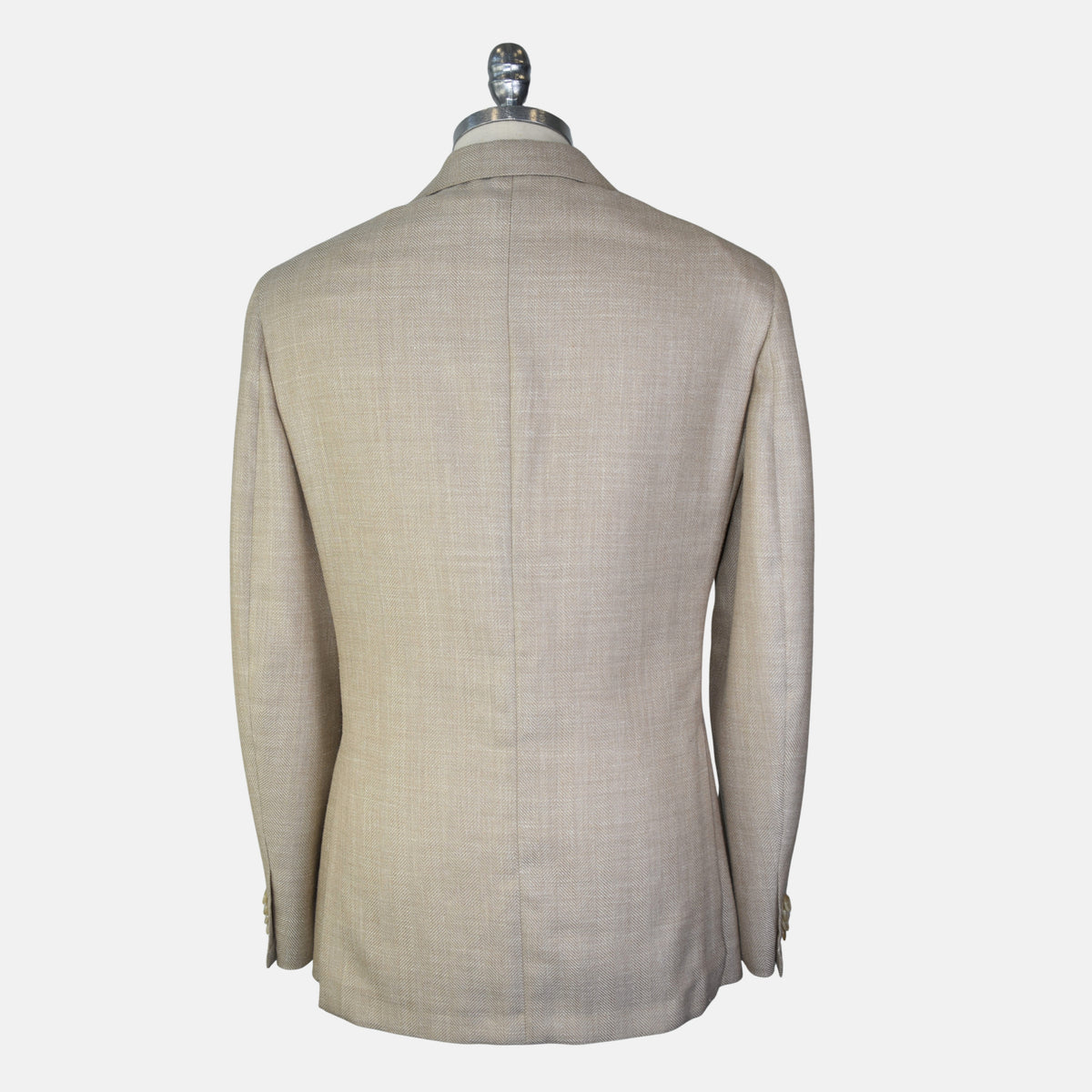 Beige Herringbone Blazer made of Wool/Silk/Linen (EU 48, EU 52)