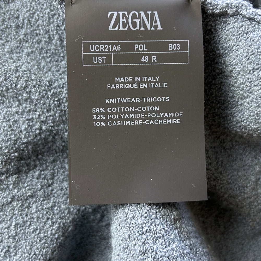 Blue Poloshirt made of Cotton Polyamide/Cashmere (EU 48)