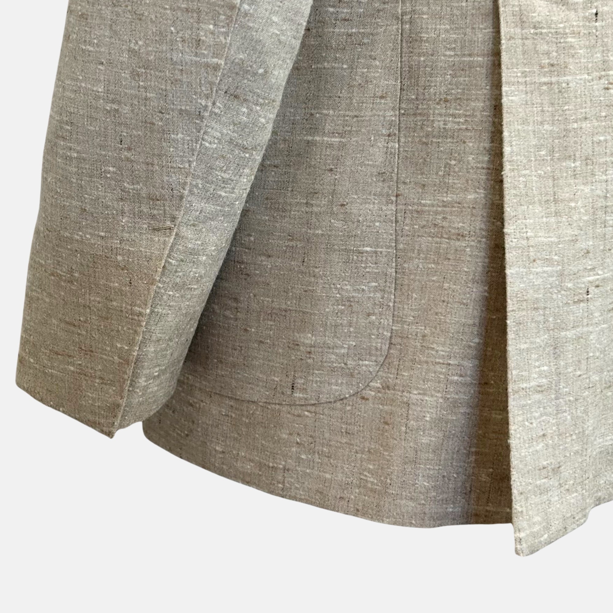 Ecru Patterned Blazer made of Silk/Linen (EU 48)