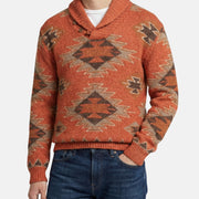 Orange Shawl Collar Sweater (XL)