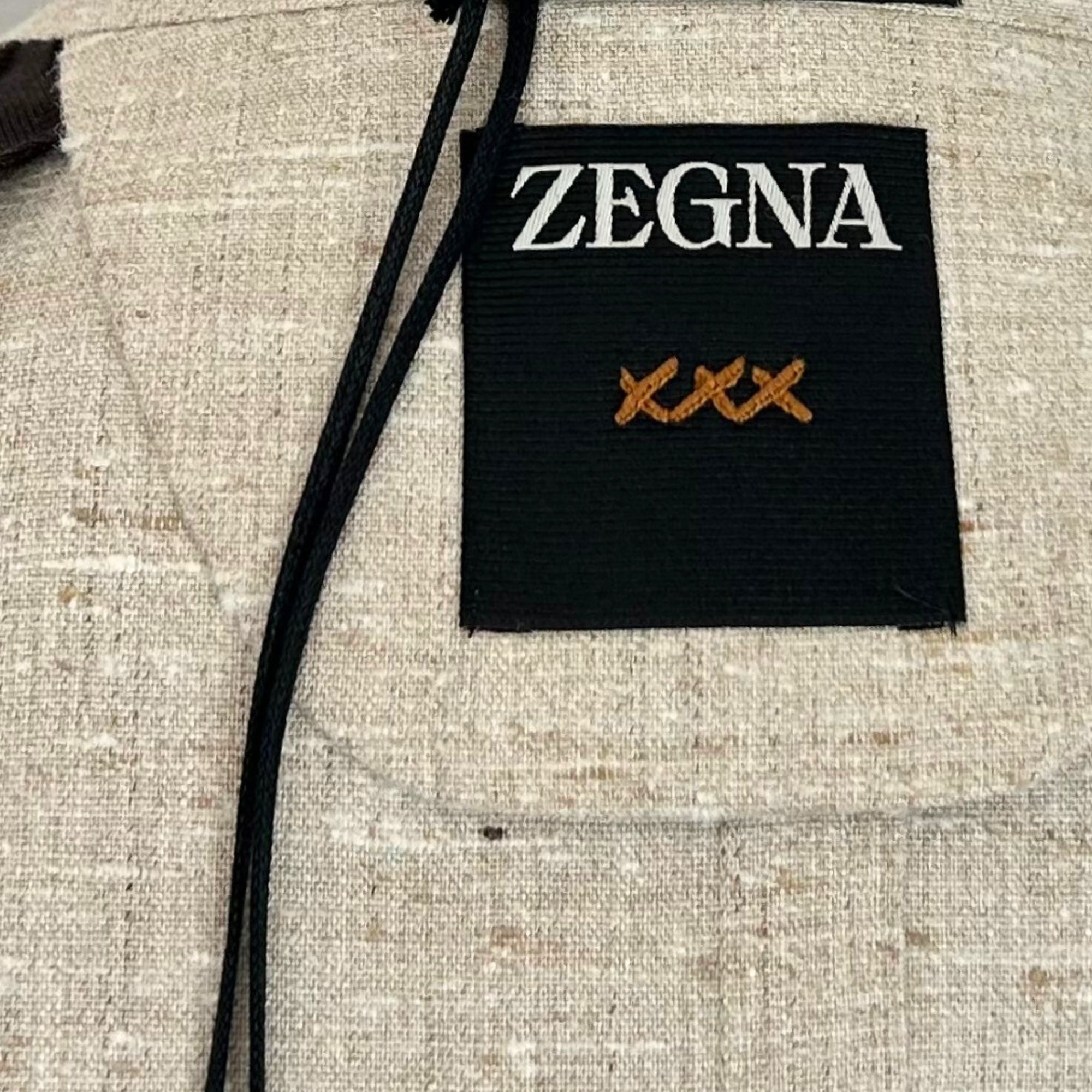 Ecru Patterned Blazer made of Silk/Linen (EU 48)