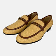 Natural/Brown Loafer made of Straw/Leather (EU 45.5), (EU 46.5)