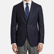 Navy Blue Flannel Blazer made of Wool (EU 48)