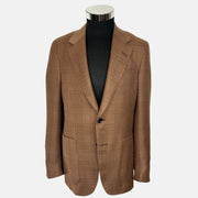 Brown Patterned Blazer made of Cashmere/Silk/Linen (EU 48)
