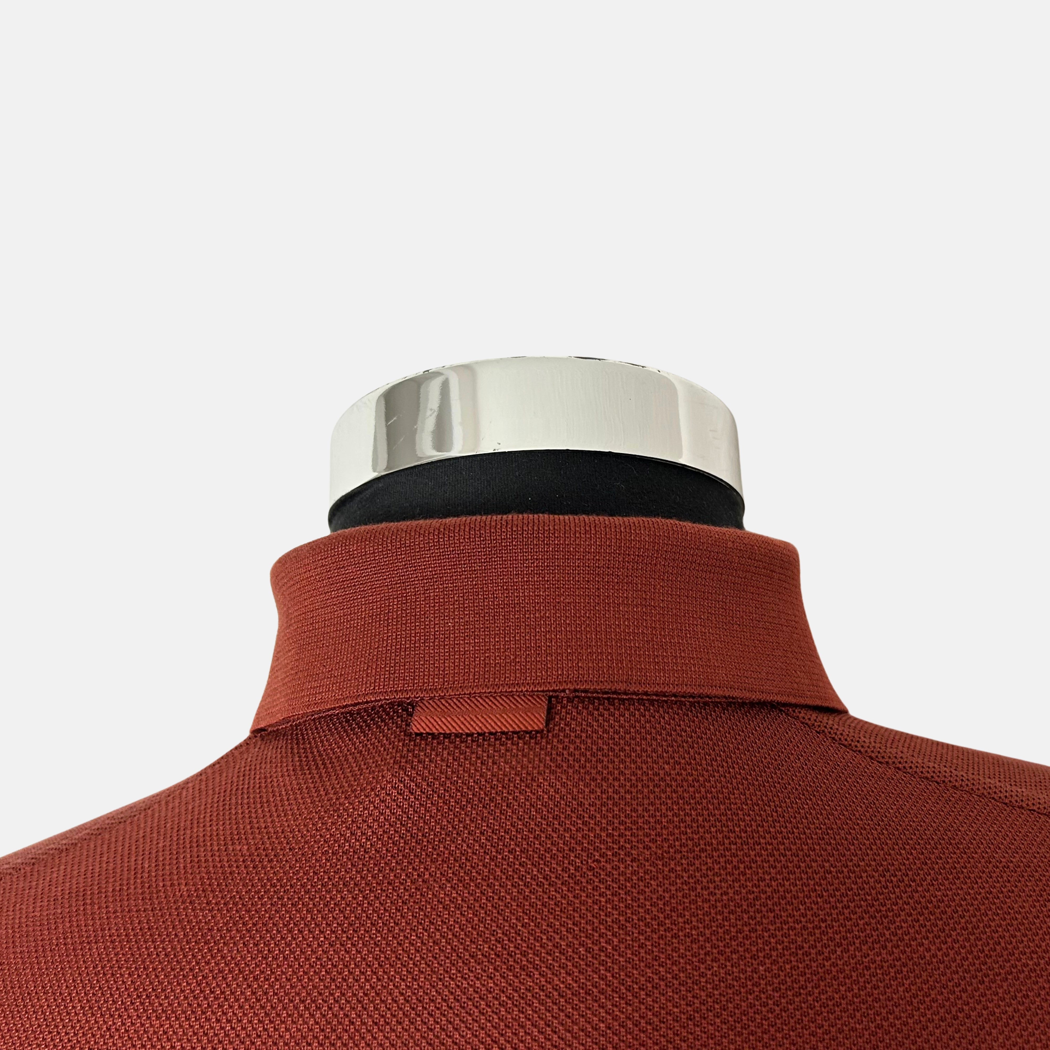 Rust Brown Polo Shirt made of Silk (EU 48)