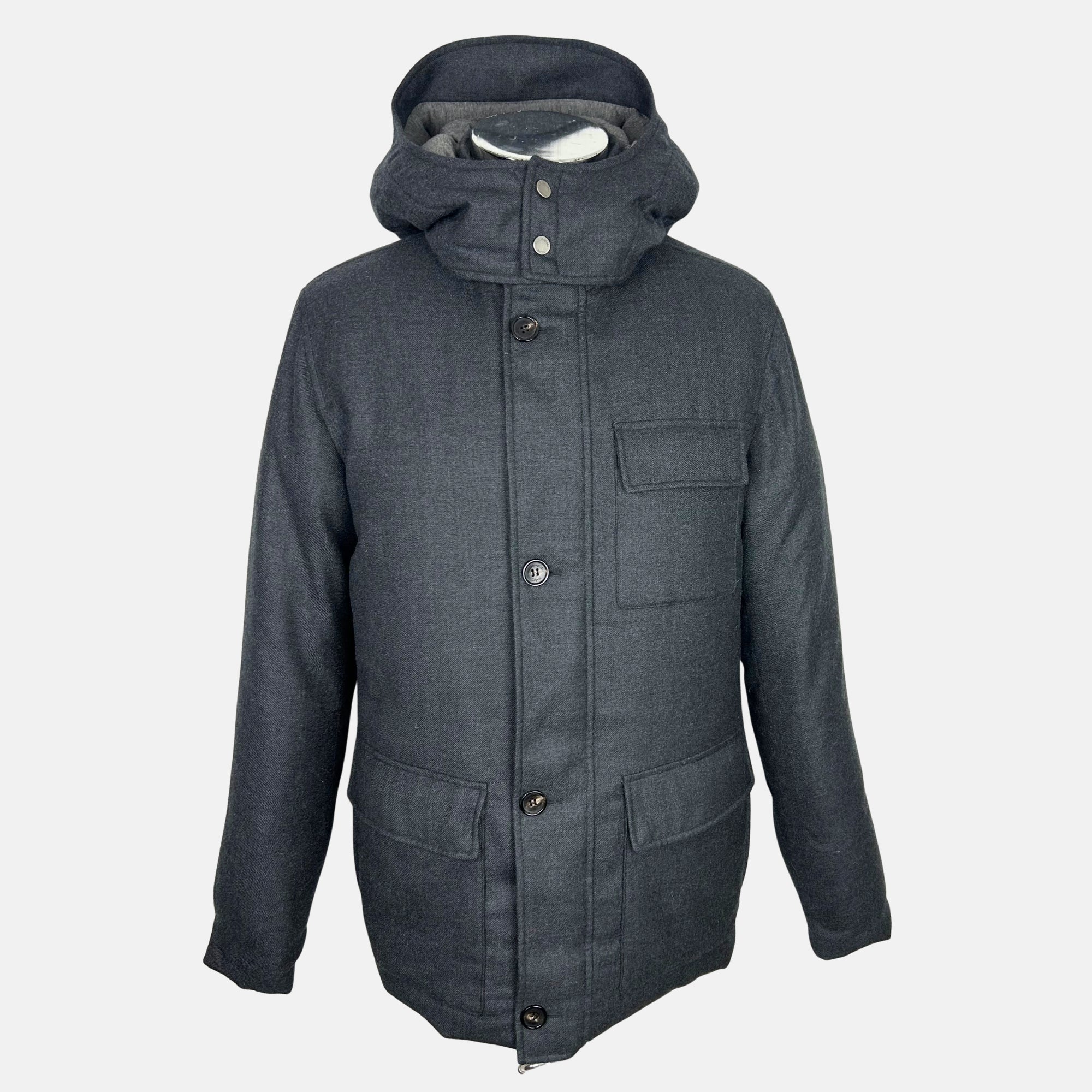 Anthracite  Down Jacket made of Cashmere (EU 48)