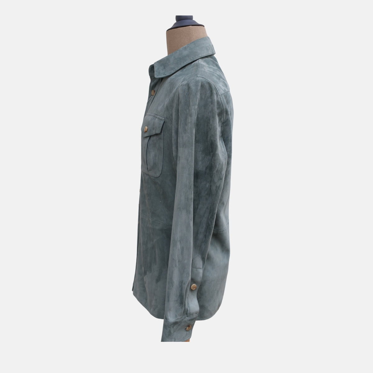 Petrol Suede Overshirt (M)