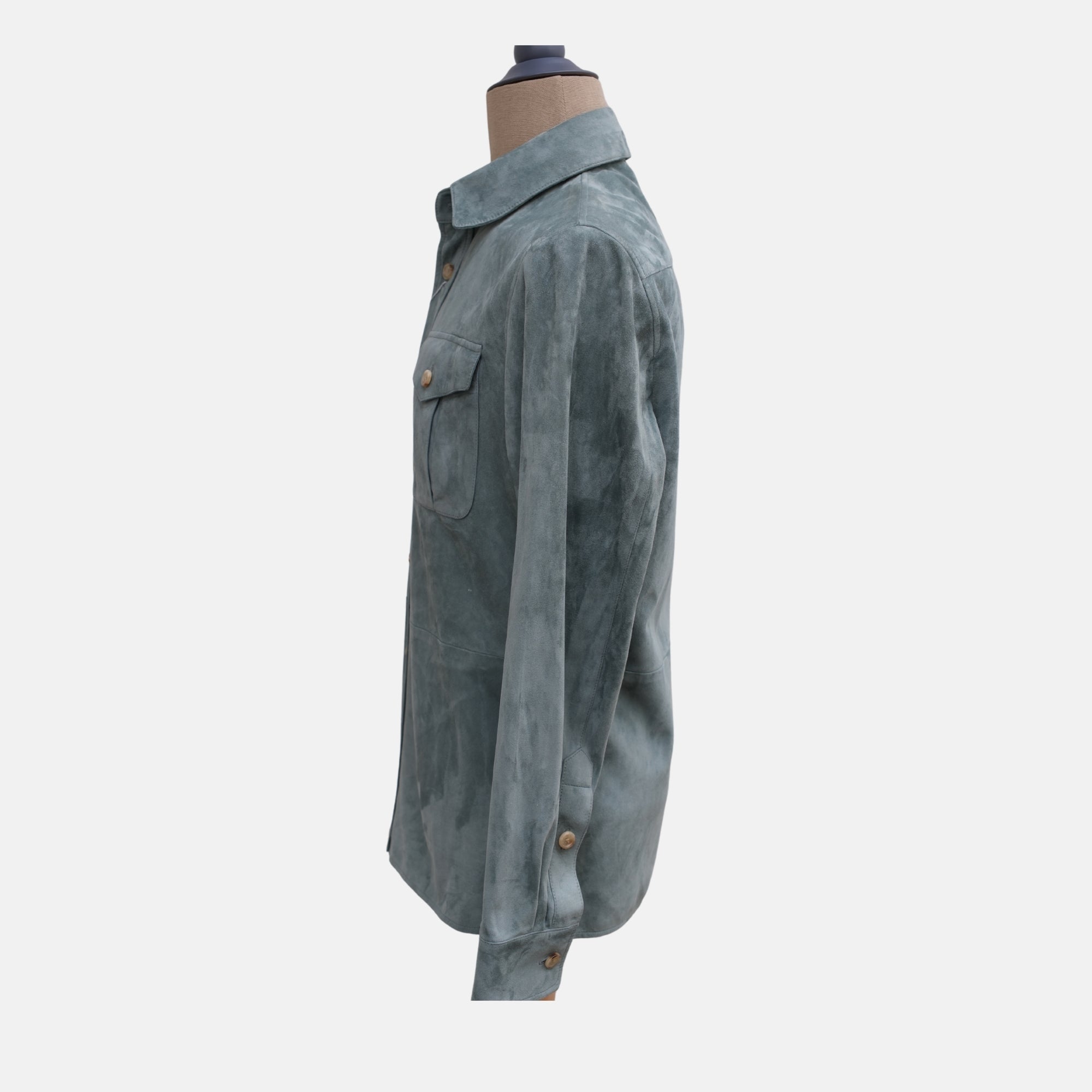 Petrol Suede Overshirt (M)