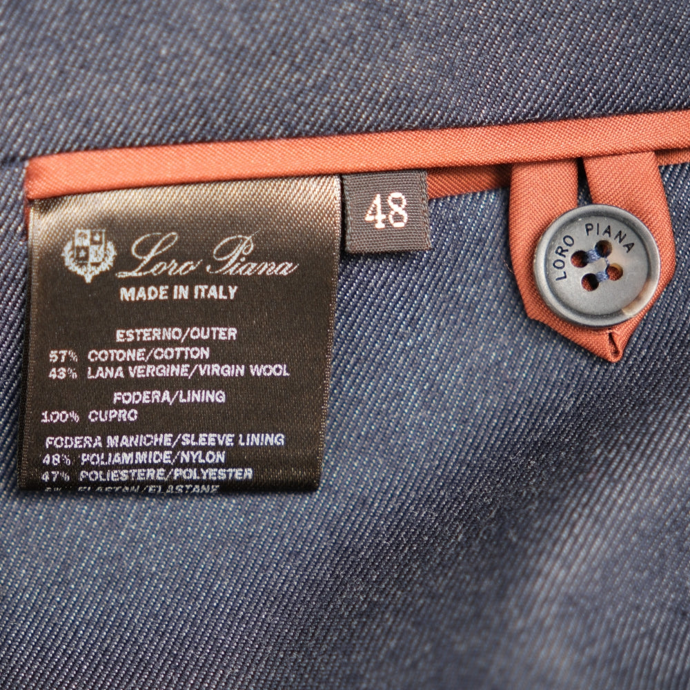 Navy Denim Wool Blend Sport Suit made of Cotton/Wool (EU 48)