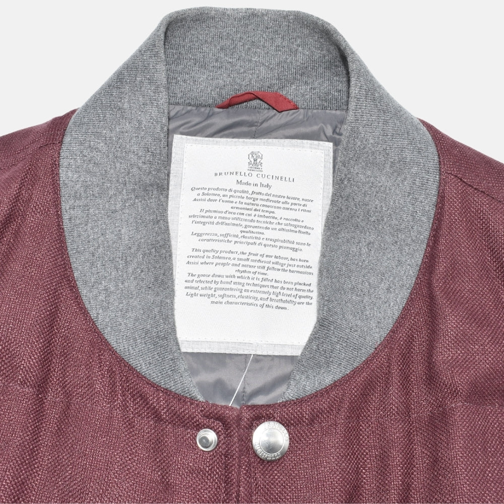 Burgundy Down Vest made of Cotton/Cashmere (M)
