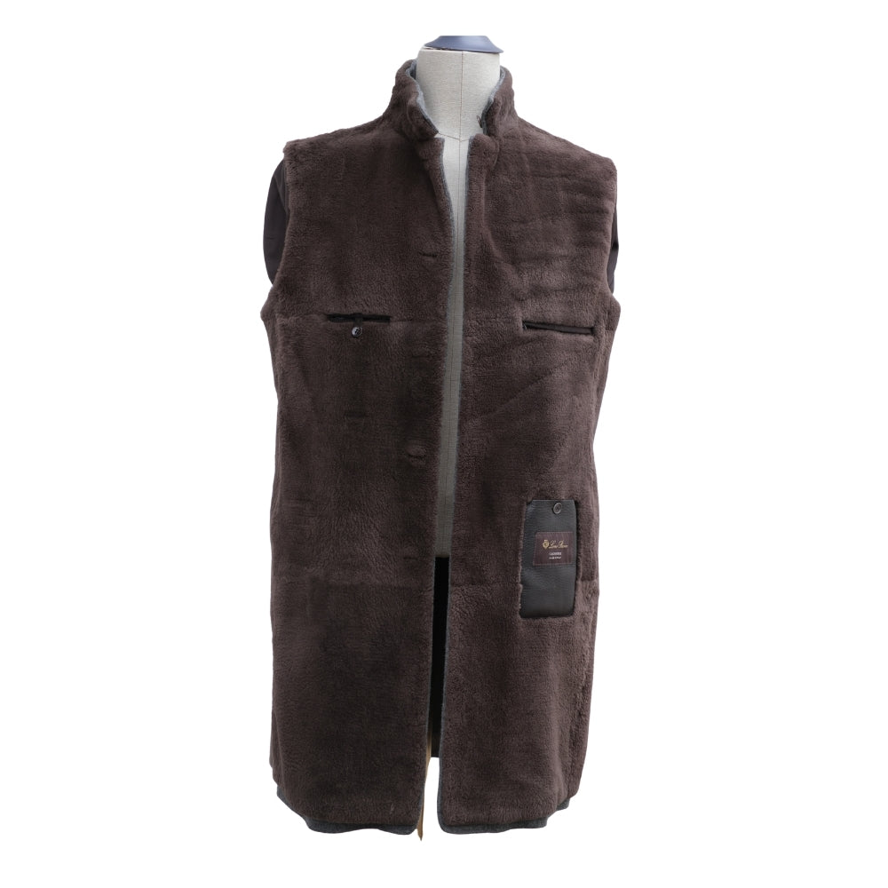 Grey Cashmere Coat with Mink Lining (M)