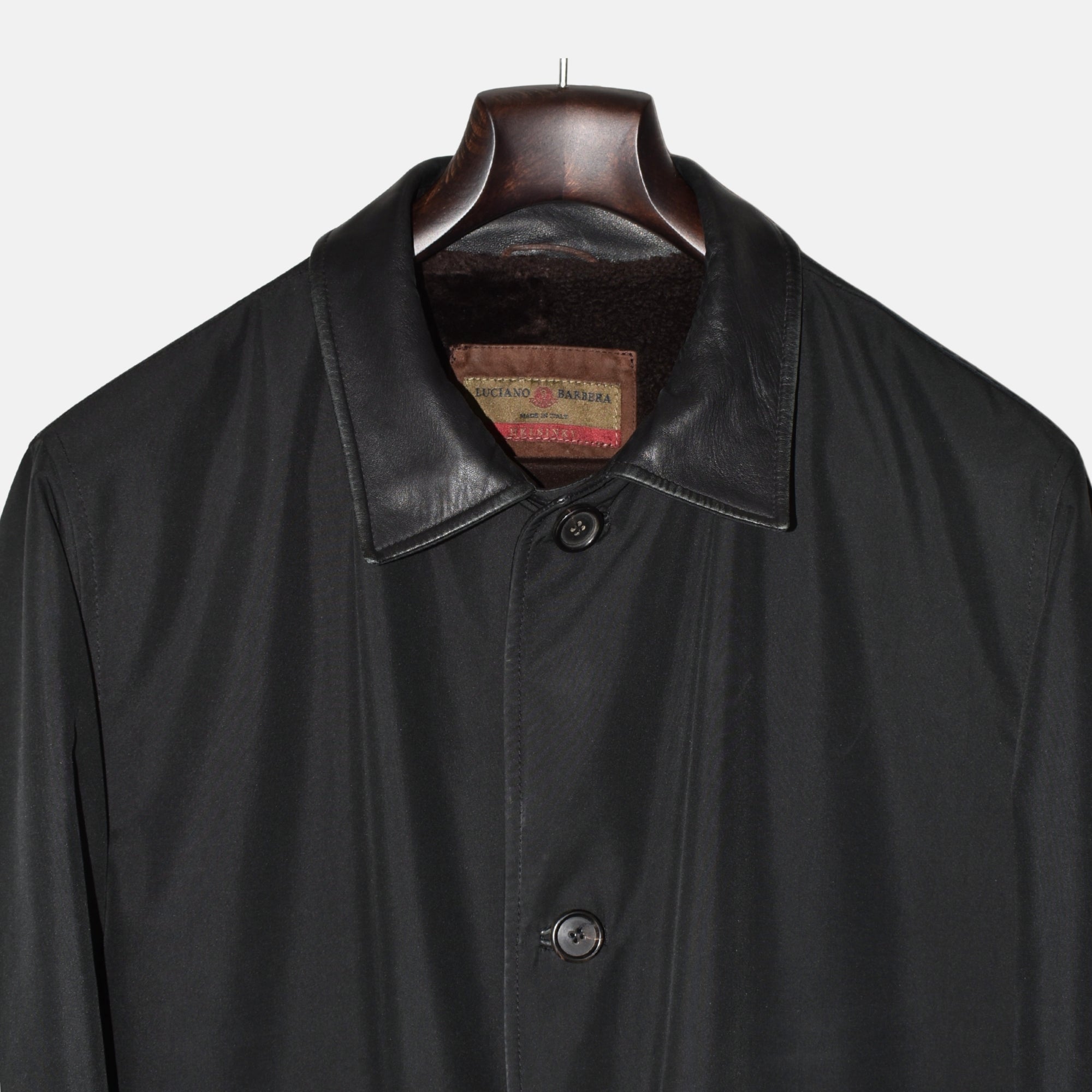 Black Tech Coat with Shearling Lining (XL)