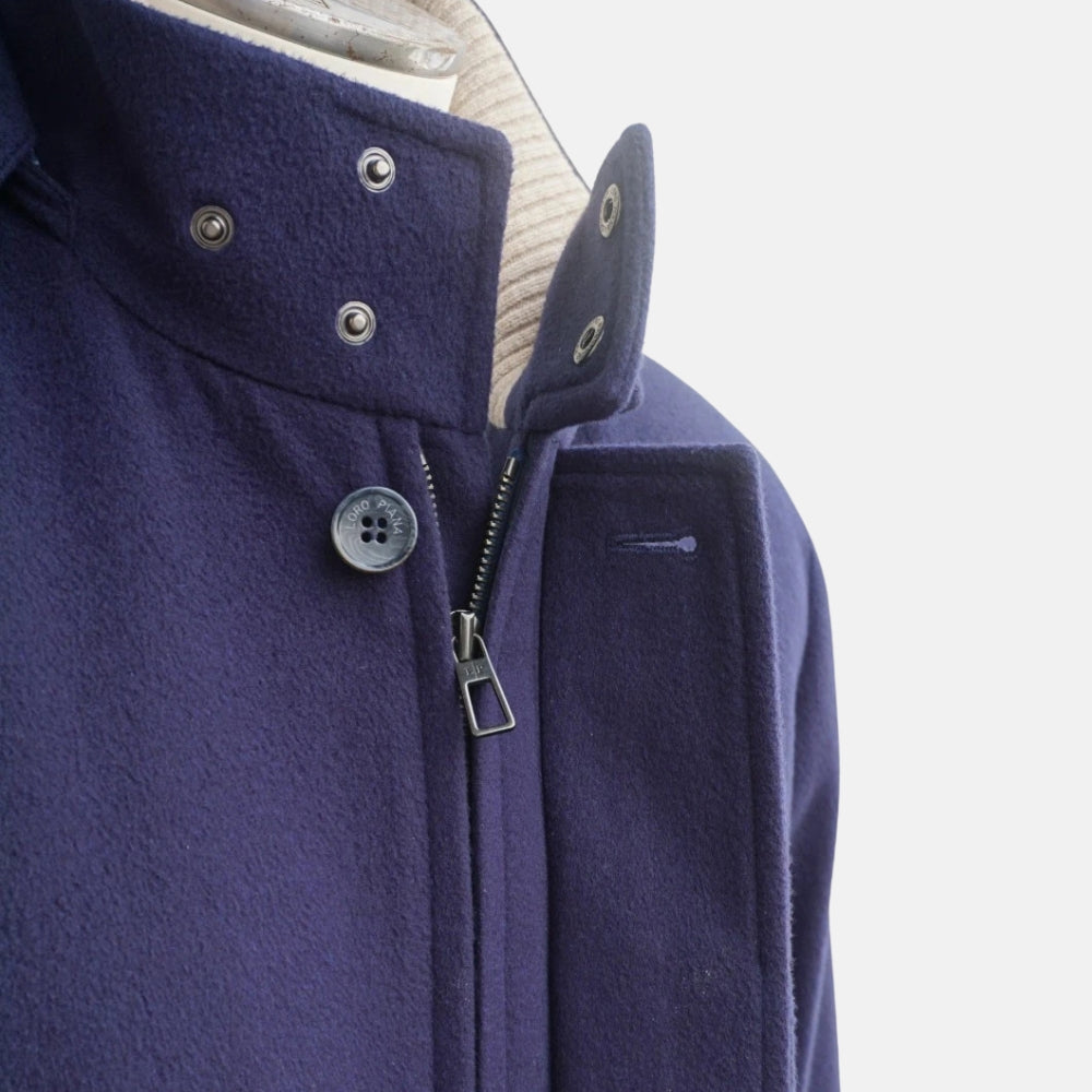 Blue Vicuna Parka with Mink Lined Hood (M)