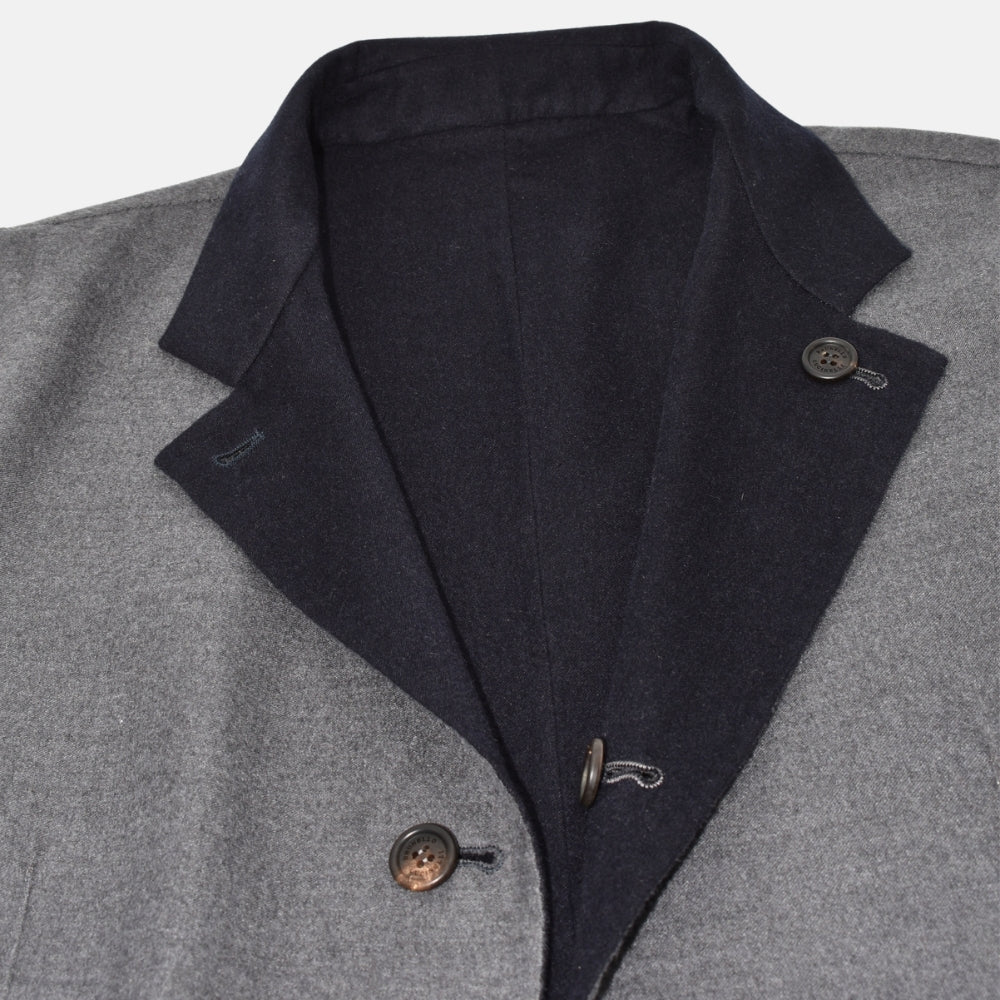 Navy/Grey Reversible Cashmere Blazer (EU 46)