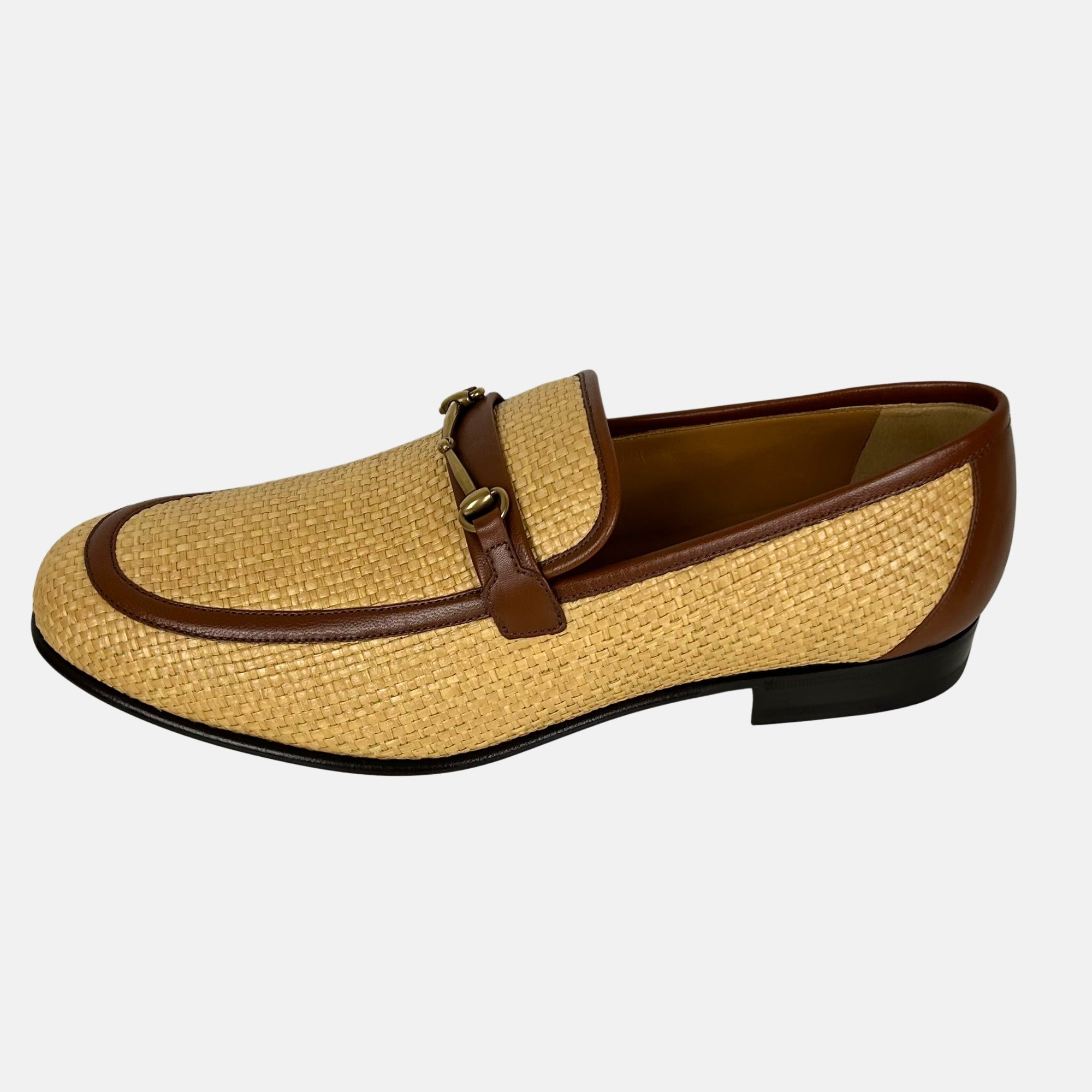 Natural/Brown Loafer made of Straw/Leather (EU 45.5), (EU 46.5)