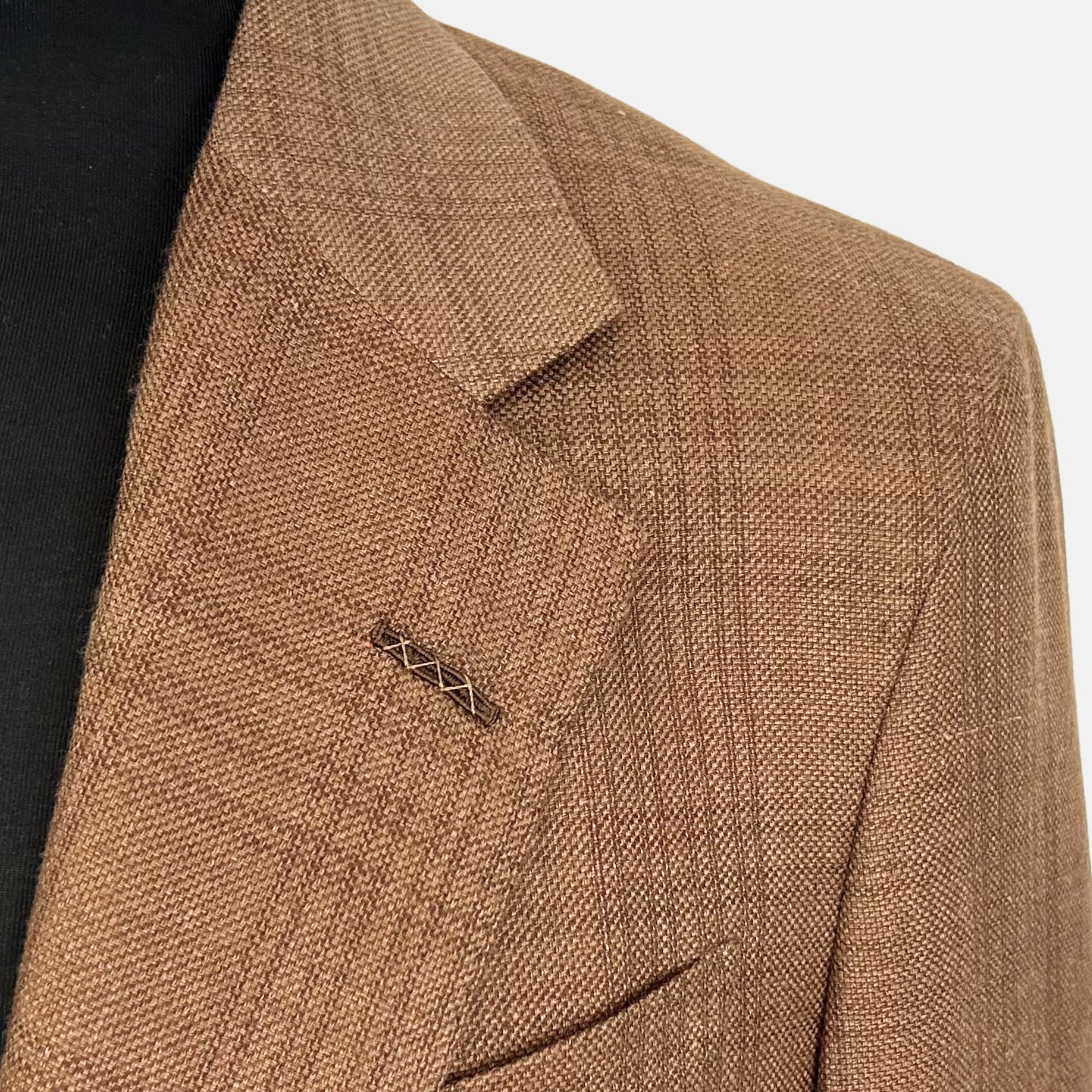 Brown Patterned Blazer made of Cashmere/Silk/Linen (EU 48)