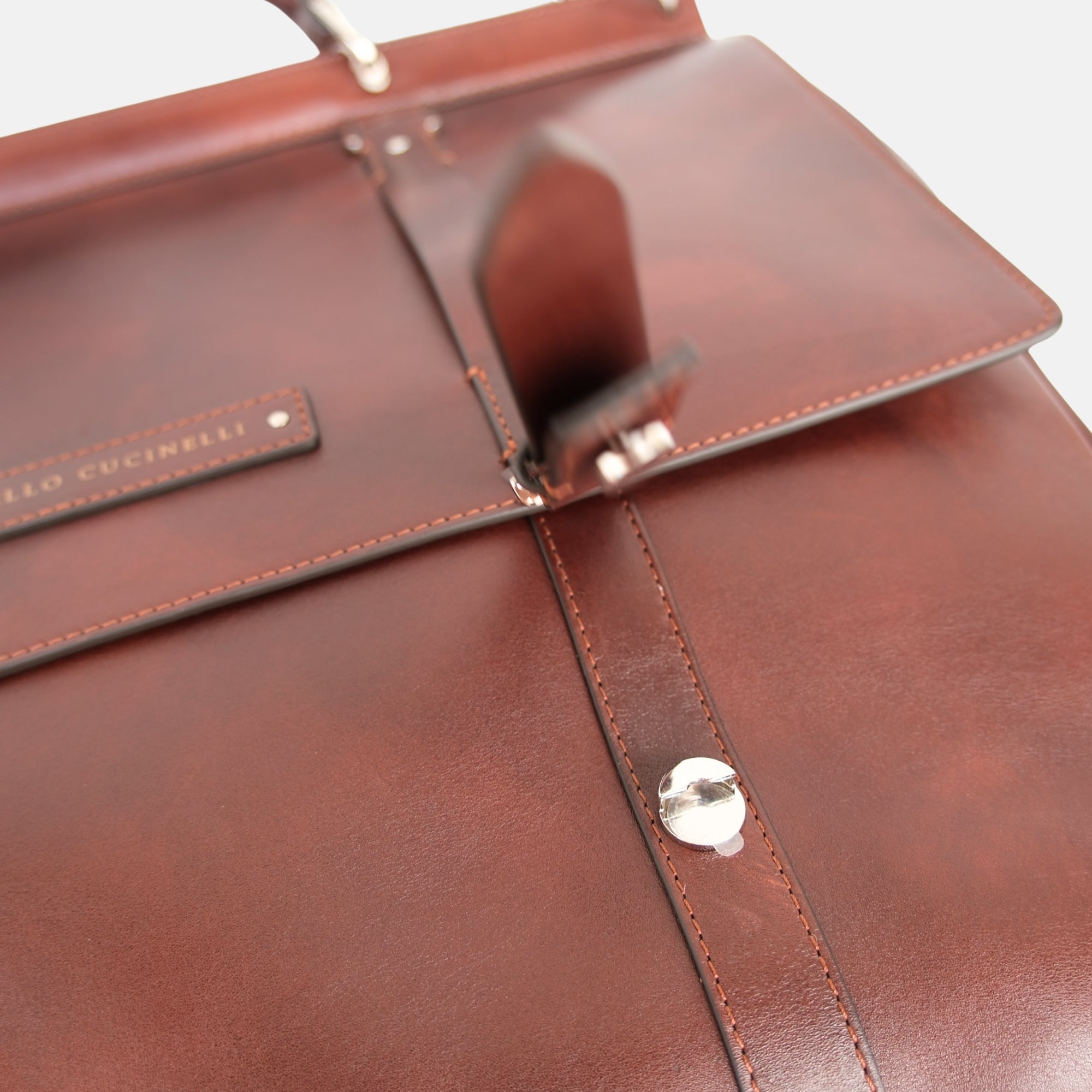 Brown Briefcase made of Leather