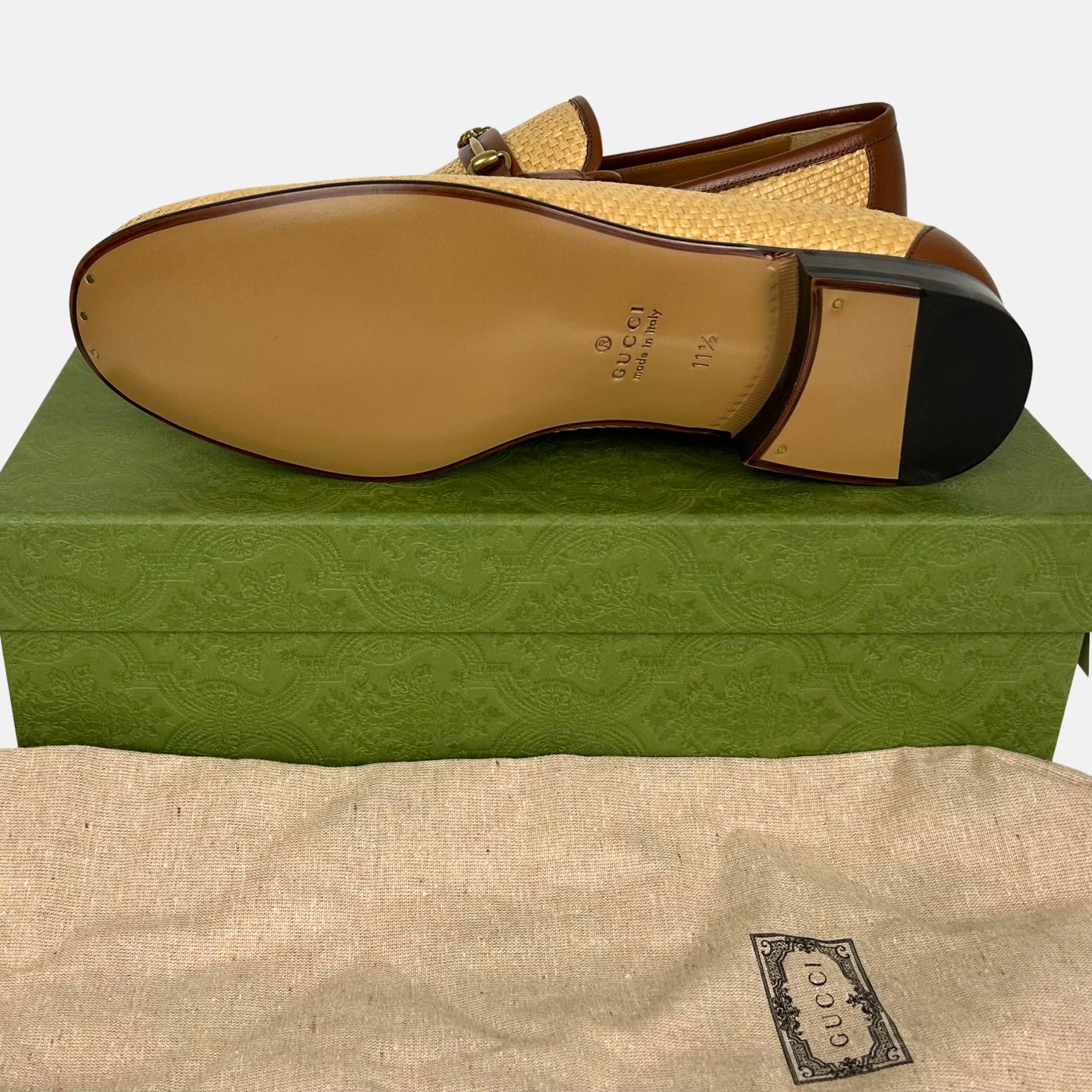 Natural/Brown Loafer made of Straw/Leather (EU 45.5), (EU 46.5)