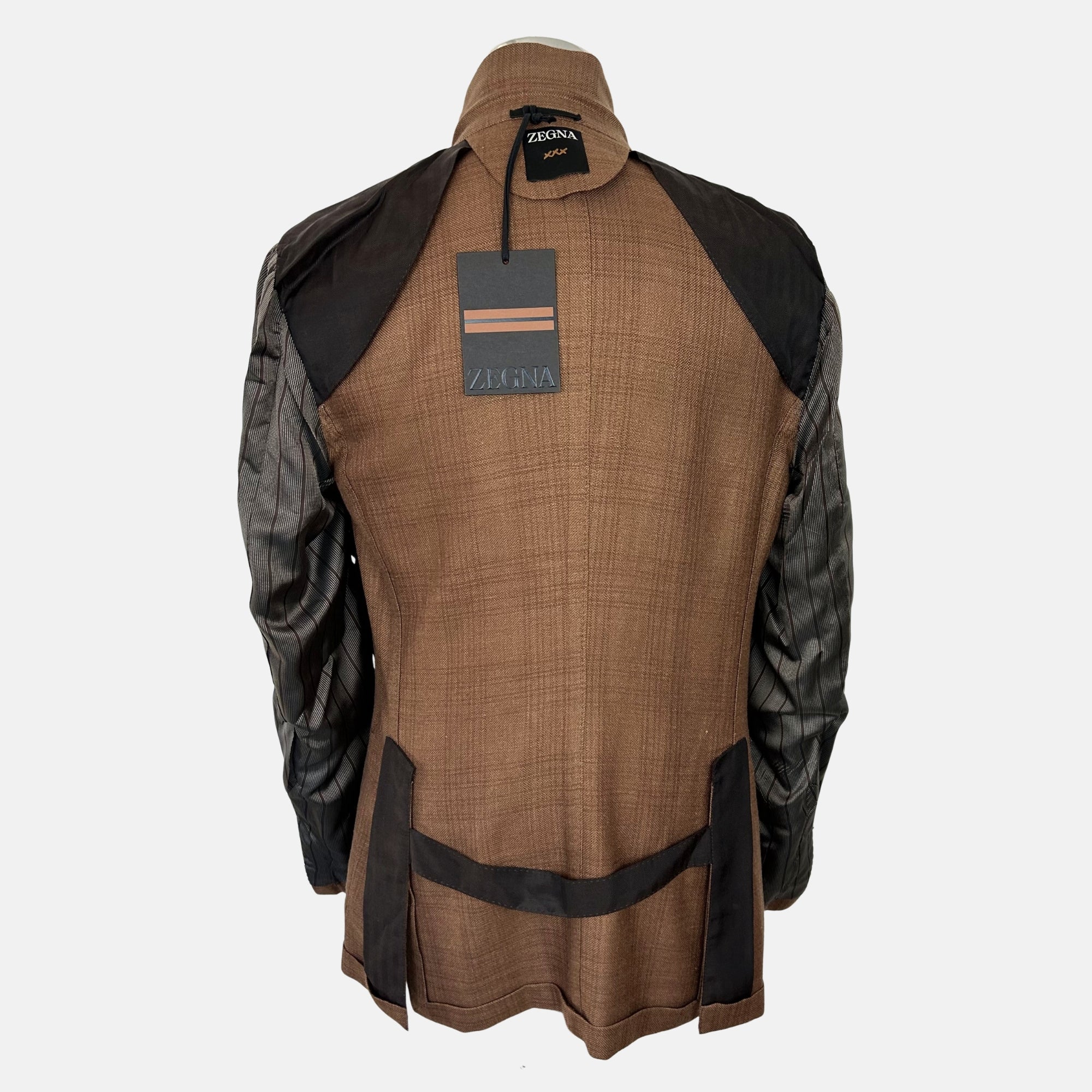 Brown Patterned Blazer made of Cashmere/Silk/Linen (EU 48)