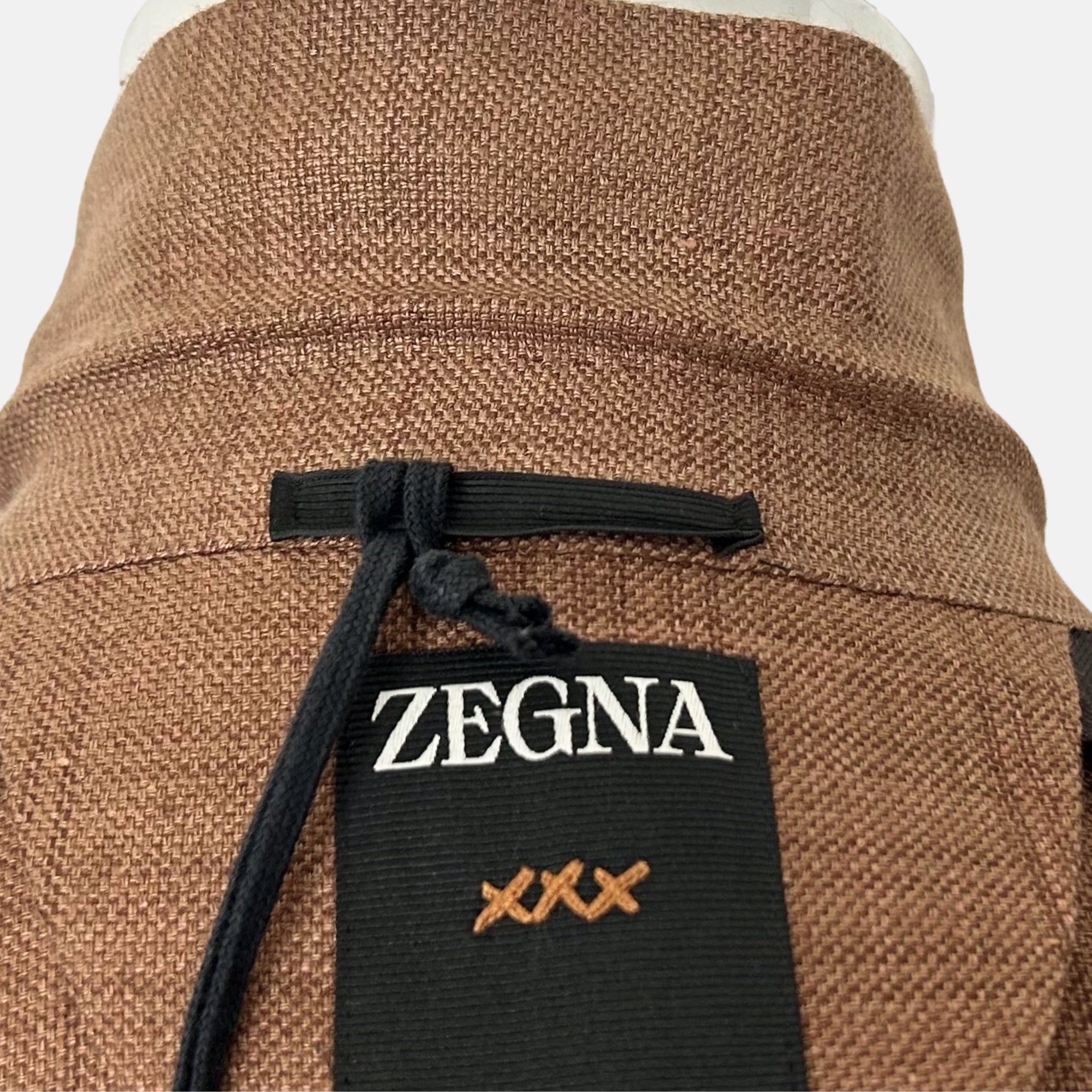 Brown Patterned Blazer made of Cashmere/Silk/Linen (EU 48)