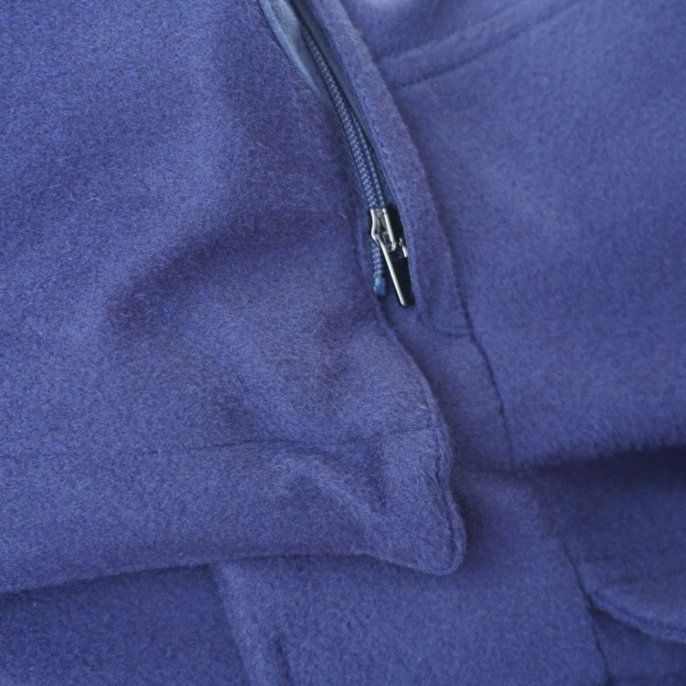 Blue Vicuna Parka with Mink Lined Hood (M)