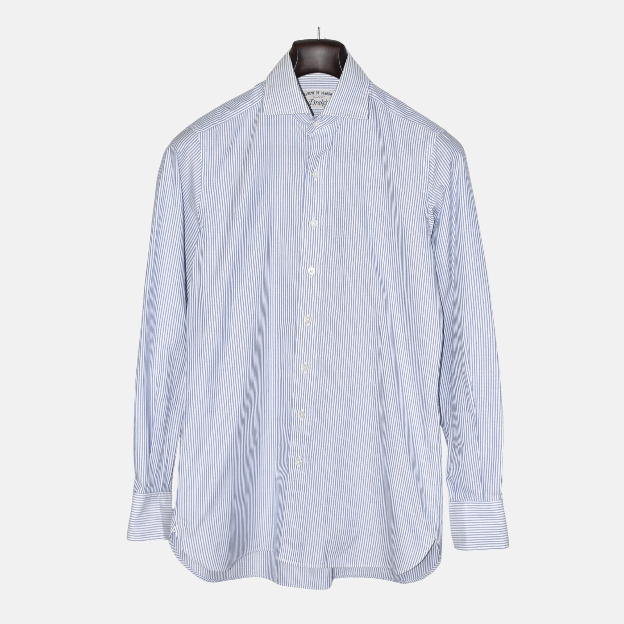 Blue-White Striped Shirt made of Cotton (EU 39)